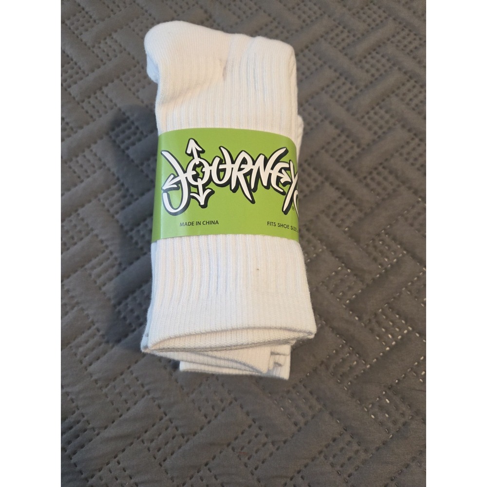 Journeys Socks Fit Shoe Size 4 - 10 White Youth 5 Pair